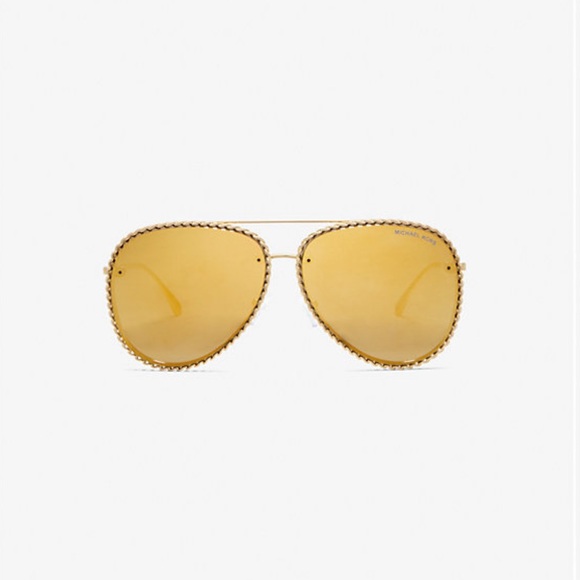 Michael Kors Gold Aviator Sunglasses in Gold - Picture 1 of 5